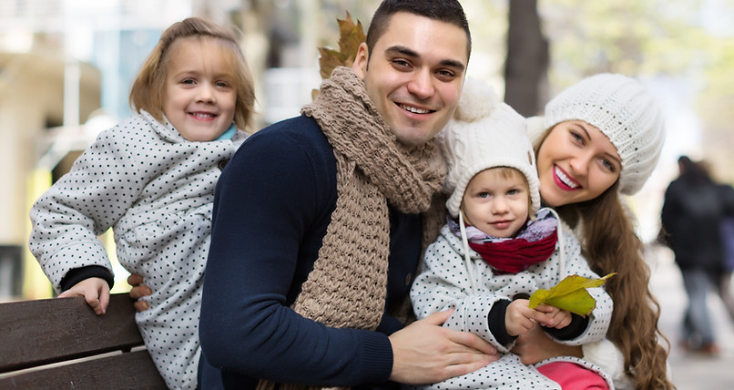 A family enjoying time together in a park